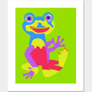 Funny Frog Dancing Art Colorful Posters and Art